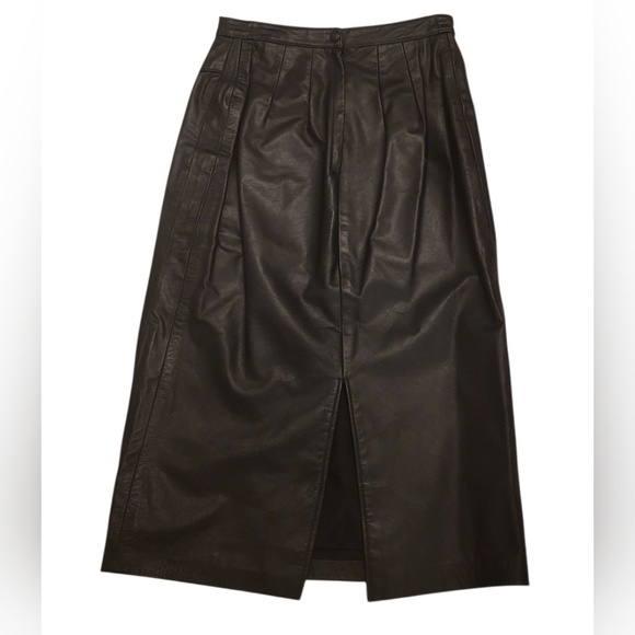 Northside Dresses & Skirts - Vintage Northside Leather Pencil Skirt Front Slit Size 9 Made In USA